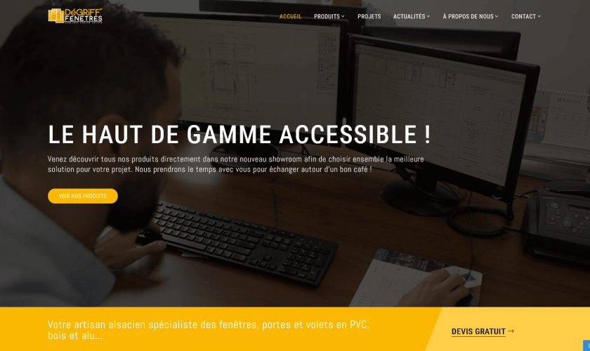 Conception du site internet pour l'entreprise Dégriff Fenêtres qui réduit les prix mais pas la qualité