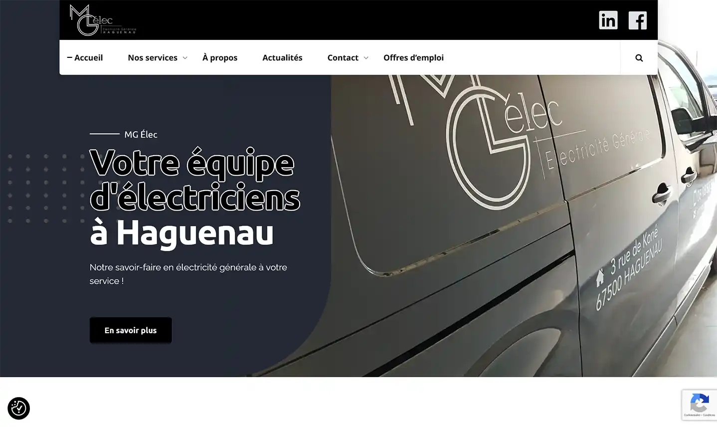 Conception d'un nouveau site internet pour MG Élec