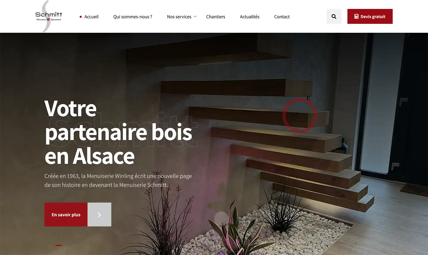 Conception du site internet pour la Menuiserie Schmitt