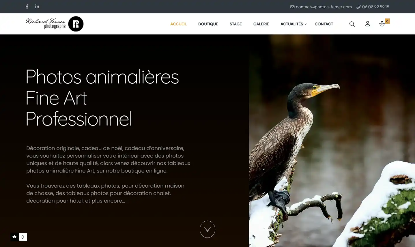 Création de la boutique en ligne pour Photos Ferner